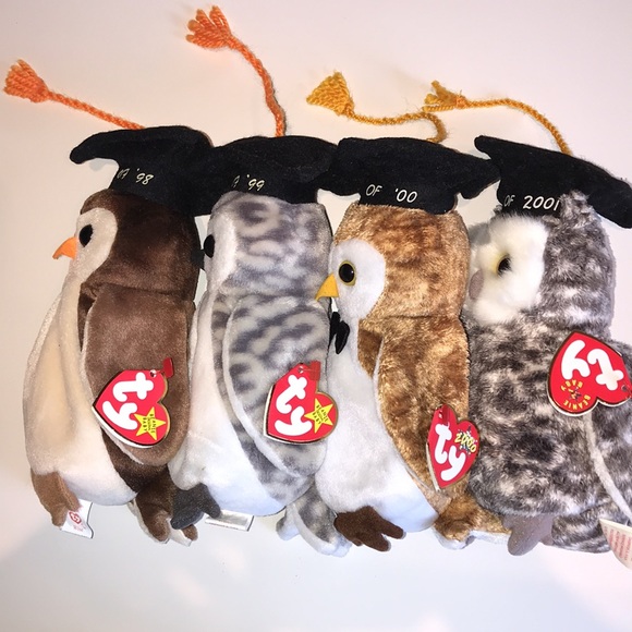 Set of 4 Ty graduation owl beanie babies - Picture 3 of 9